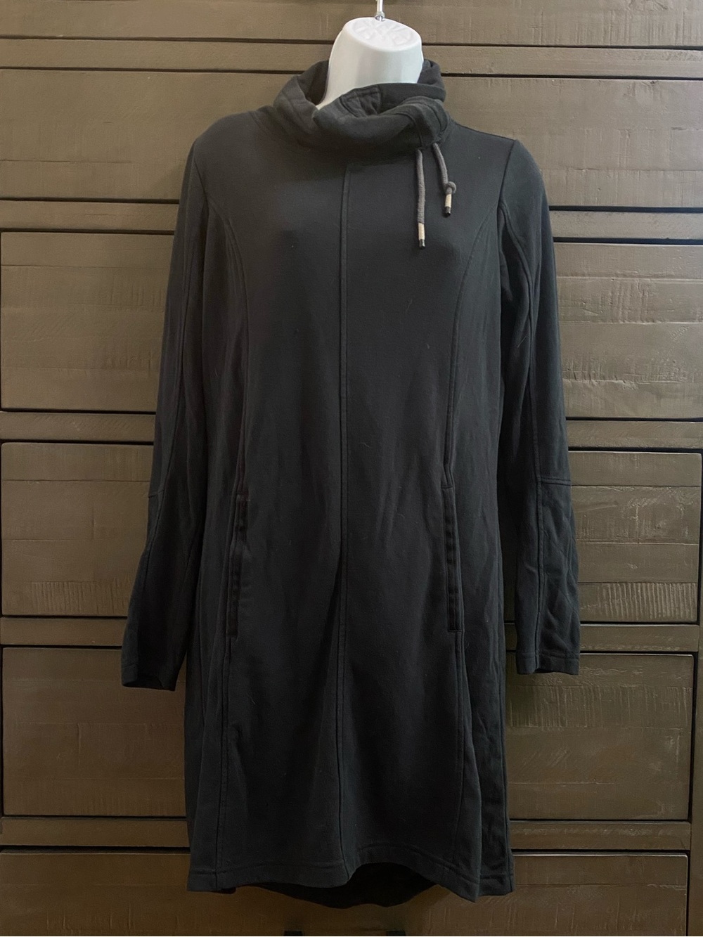 Women's Black Turtleneck Long Dress